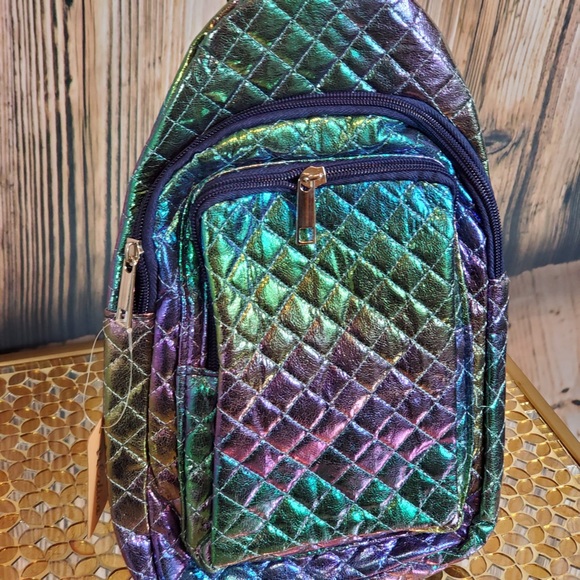 Glossy Diamond Cross Body Bag Multi Color - Picture 2 of 4